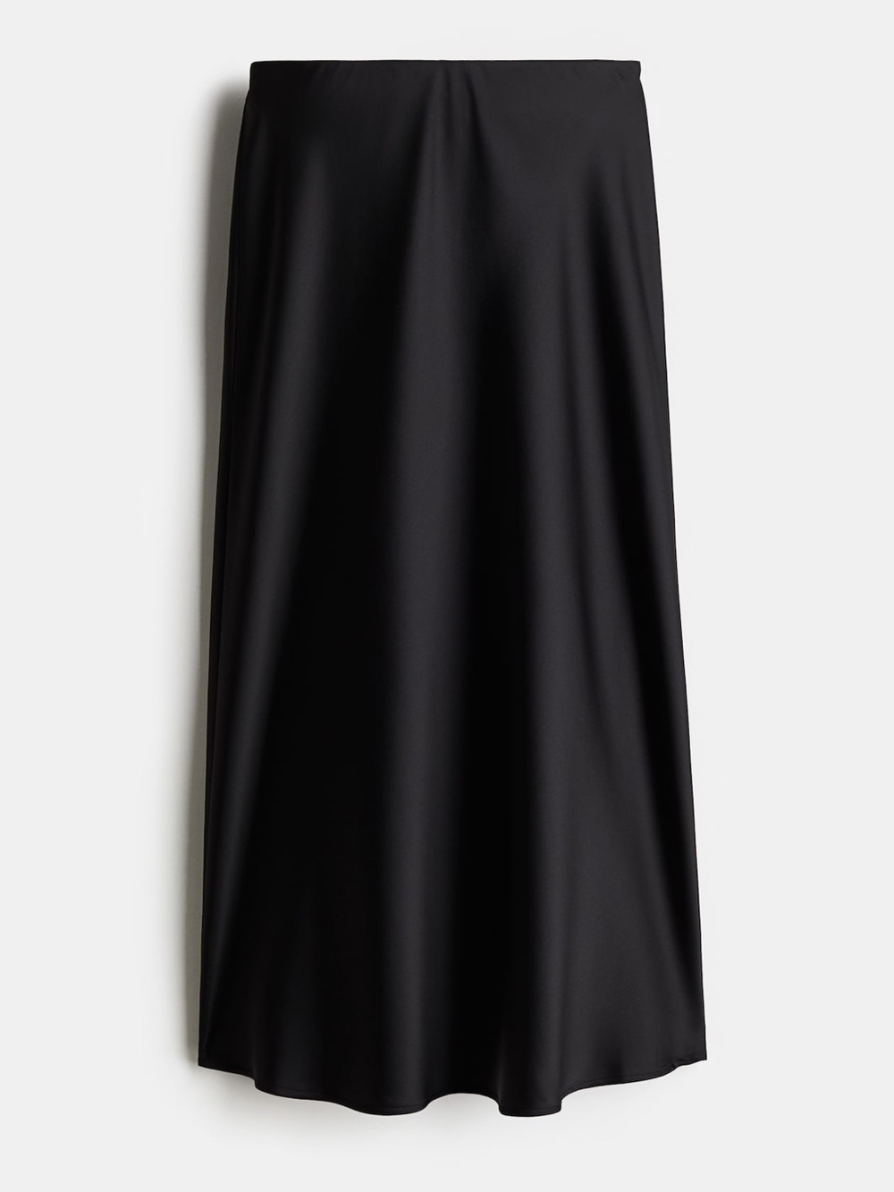 H&M Black Satin Maxi Skirt